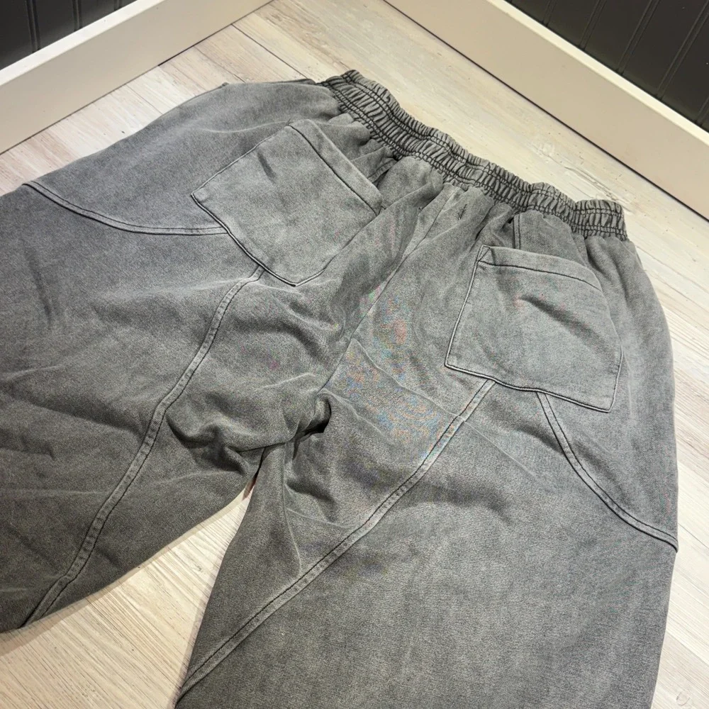 Teo Sweatpants Heavyweight Extra Wide Leg Baggy Men's Sz M Grey Streetwear Rave